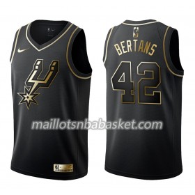 Maillot Homme San Antonio Spurs Davis Bertans 42 Nike Noir Gold Edition Swingman